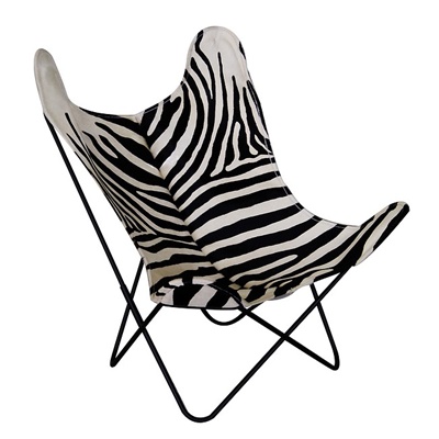 AA by Airborne Butterfly Chair, Kuhfellbezug "Zebra"