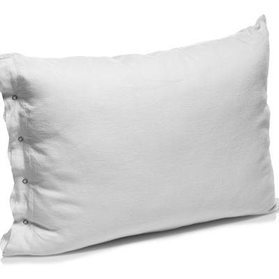 Linen Wings Leinen Bettwäsche Weiss mit Druckknöpfen