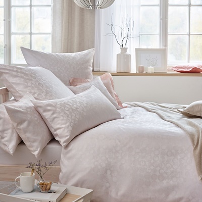 Curt Bauer Brokat-Damast-Bettwäsche Cleo Silver Peach
