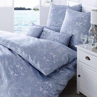 Curt Bauer Brokat-Damast-Bettwäsche Odyssa Ocean