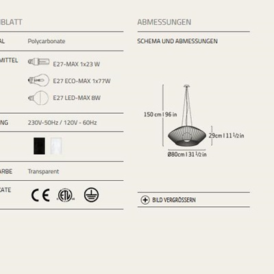 V Pendelleuchte VV04 und VV04G Weiss