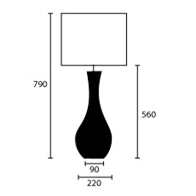 Sophia Transparent Tischleuchte 79cm