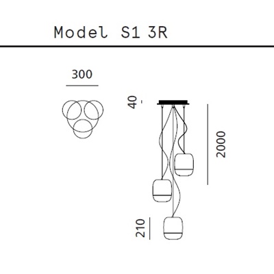 Prandina GONG S1, S1 3R, S1 3B Pendelleuchte in 5 Farbvarianten