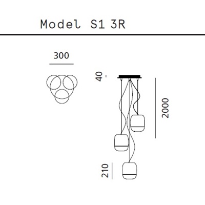 Prandina GONG S1, S1 3R, S1 3B Pendelleuchte in 5 Farbvarianten