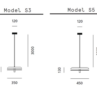 Prandina LANDING S3, S5, S50, S55, S70 Pendelleuchte