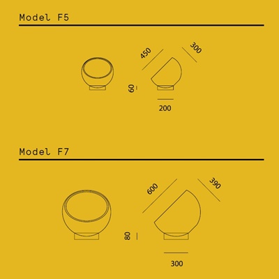 Prandina BILUNA F5 und ECO F7 Stehleuchte in verschiedenen Farbvarianten