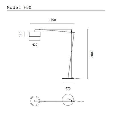 Prandina EFFIMERA F5 Stehleuchte mit Schirm