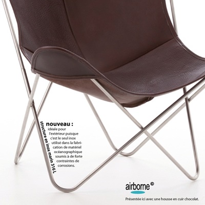 AA by Airborne Butterfly Chair Le Chocolat, Leder