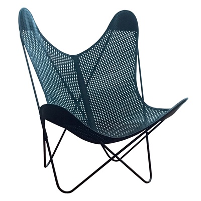 AA by Airborne Butterfly Chair Toscane Schwarz, geflochtenes Leder