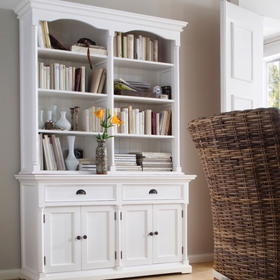 Landhaus Bücherregal mit Unterschrank in provenzalischem Stil