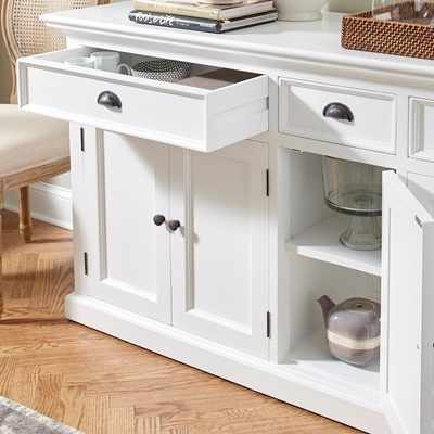 Landhaus Sideboard mit drei Schubladen und fünf Türen