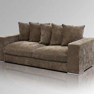 Samt Sofa 3-Sitzer taupe