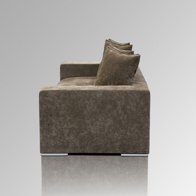 Samt Sofa 3-Sitzer taupe