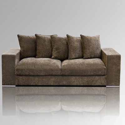 Samt Sofa 3-Sitzer taupe