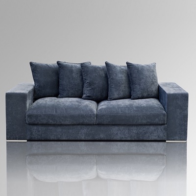 Samt Sofa 3-Sitzer blau