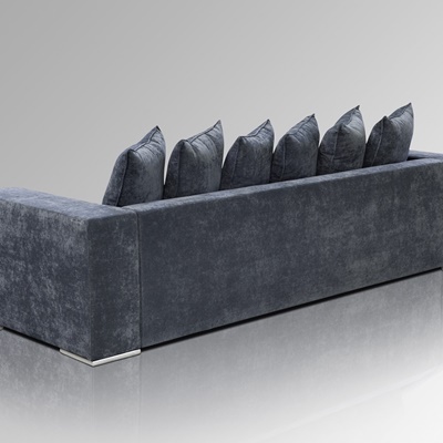 Samt Sofa 4-Sitzer blau
