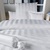 Mako-Brokat-Streifen-Satin-Bettwäsche Como Weiss (1010-0781)