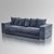 Samt Sofa 4-Sitzer blau (5070-0011-1)